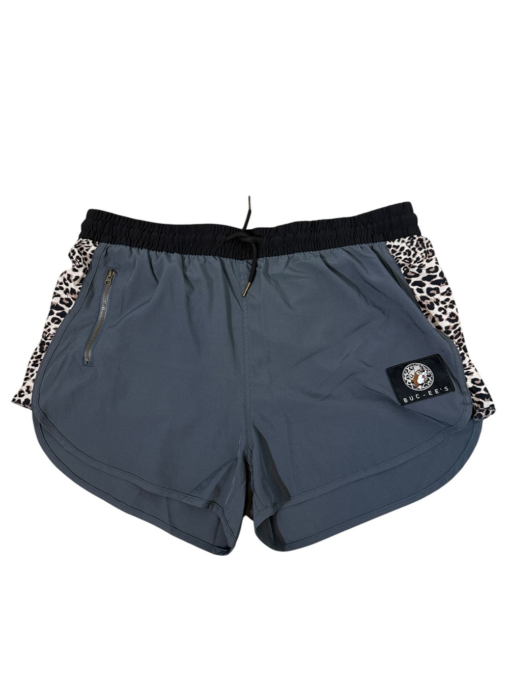 Buc-ee's Leopard Print Running Shorts Gray & Black 2XL